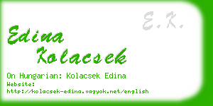 edina kolacsek business card